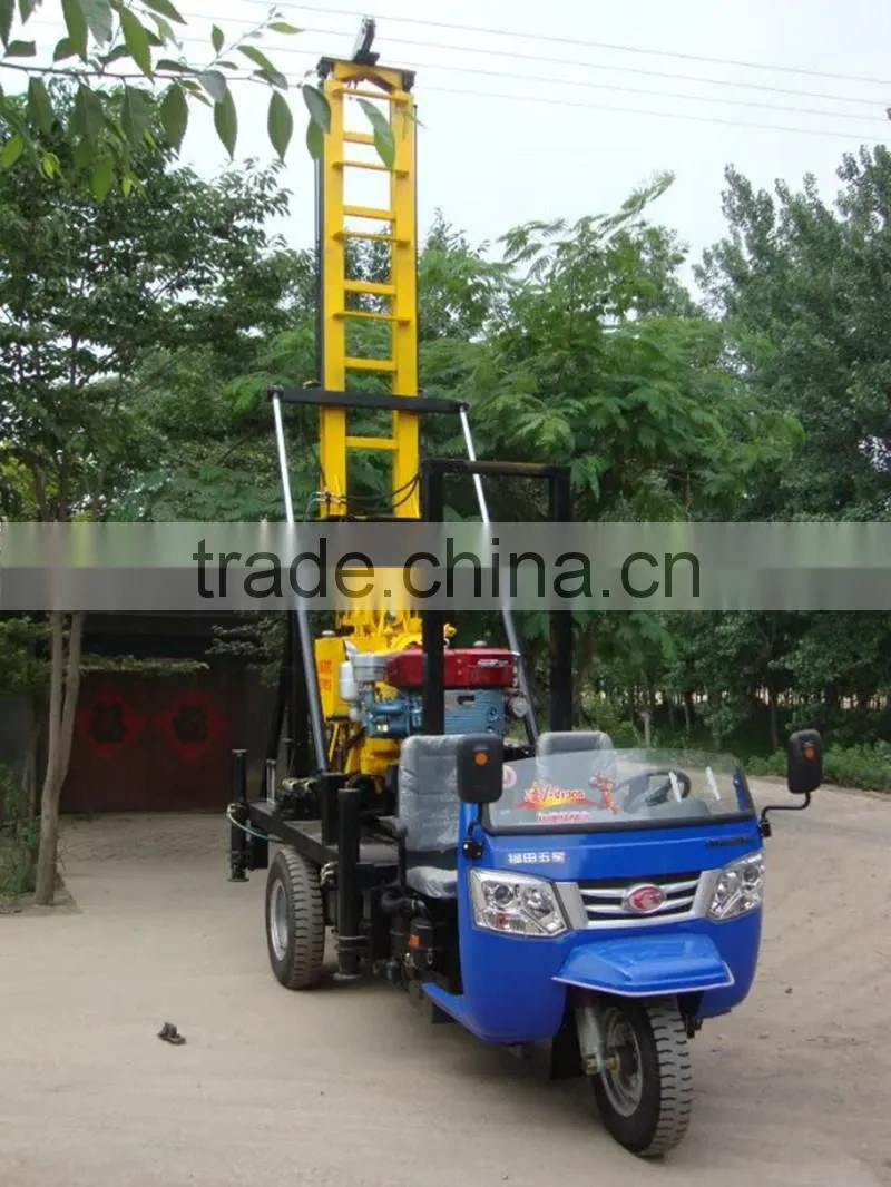 Three wheels protable core drilling rig for 100m and 200m 7