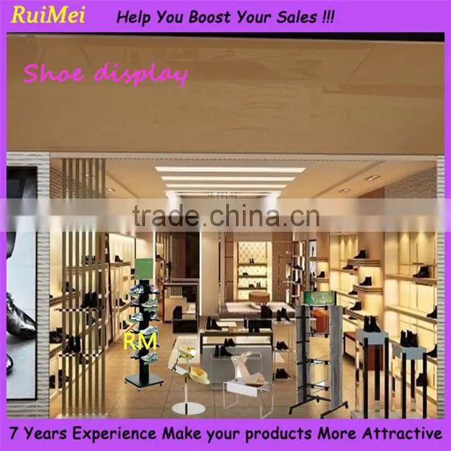 Flooring Portable Metal Supermarket Display Stand Slatwall Display
