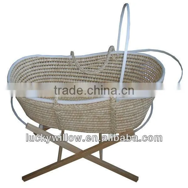 moses basket/deluxe exclusive coin husk bassinette basket(factory provide)