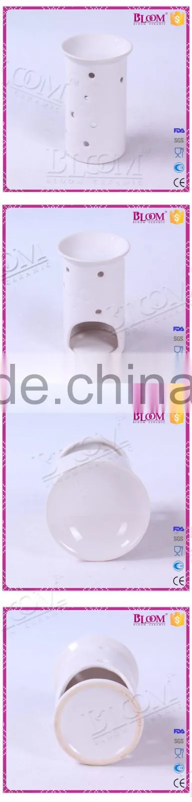 ceramic white candle incense burner indoor decoration