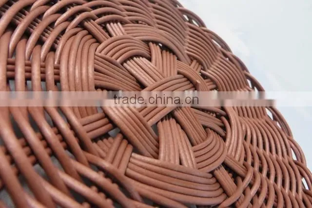 Artificial decorative plastic rattan fruit basket