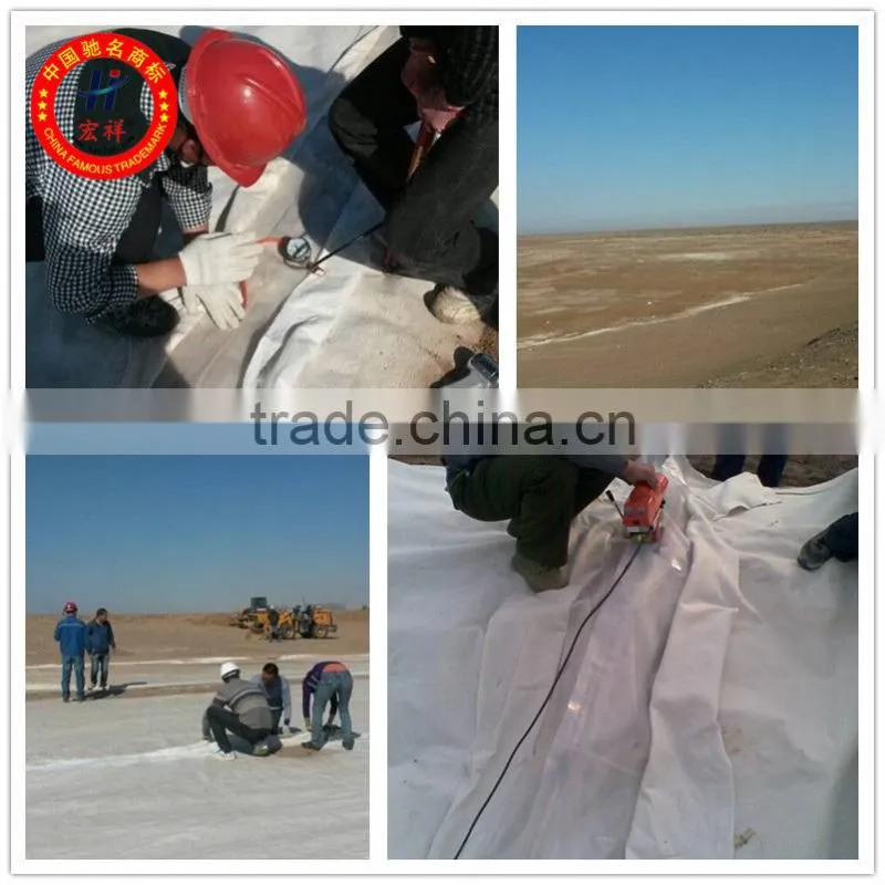 Geomembrane with nonwoven geotextile for dam liner