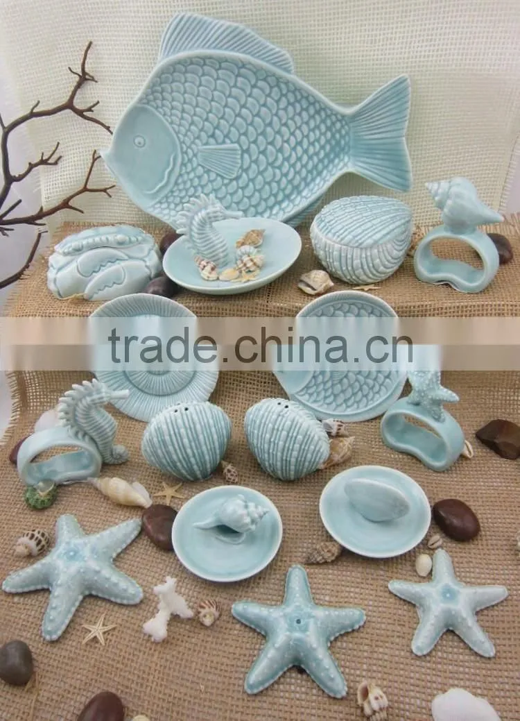 Sea horse shape ceramic chocolate plate