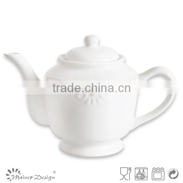 2015 latest design teapot set relief, stone porcelain teapot, high quality promotional teapot