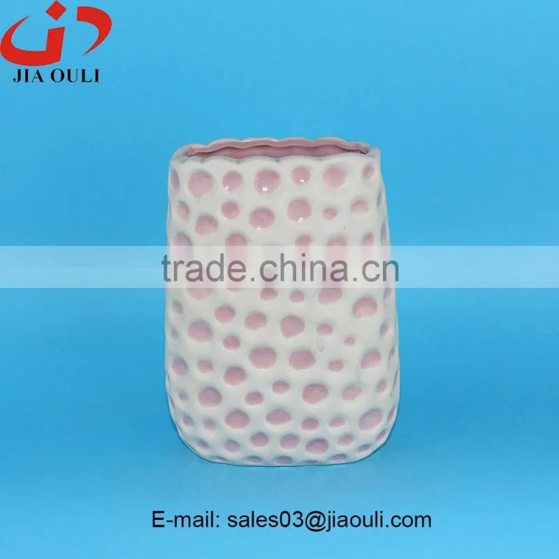 2016 hot sale new home decoration piebald ceramic flower vase