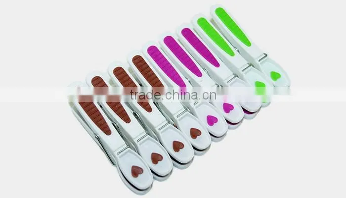 hot sale stainless steel spring craft colored TPR soft grip plastic peg