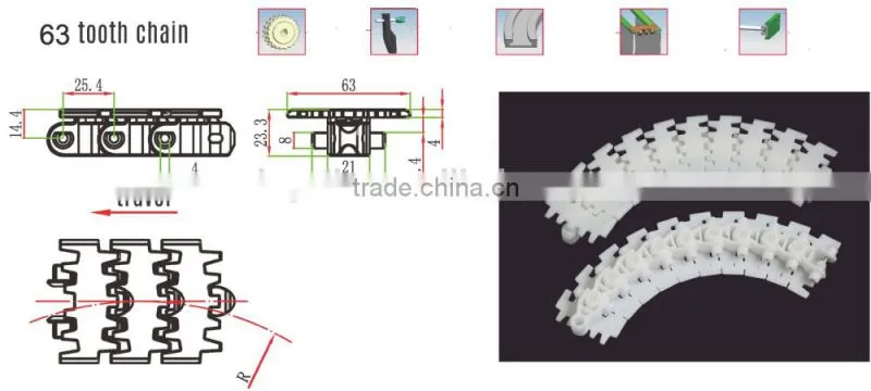 63 83 POM plastic table top chain for medicine