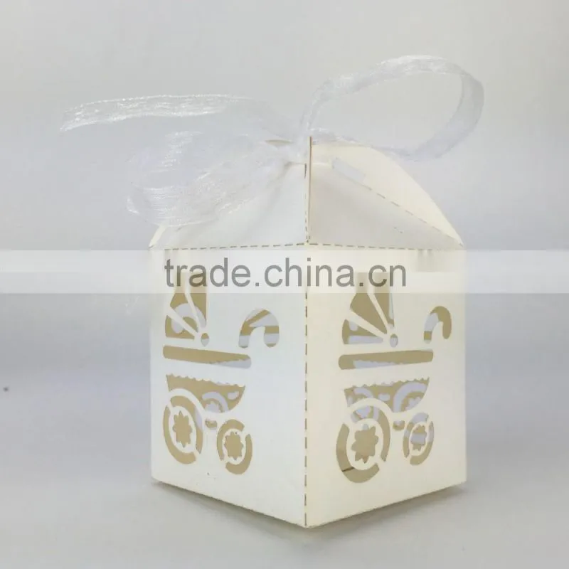 laser cut Customized foldable sweet wedding candy box romantic paper wedding box