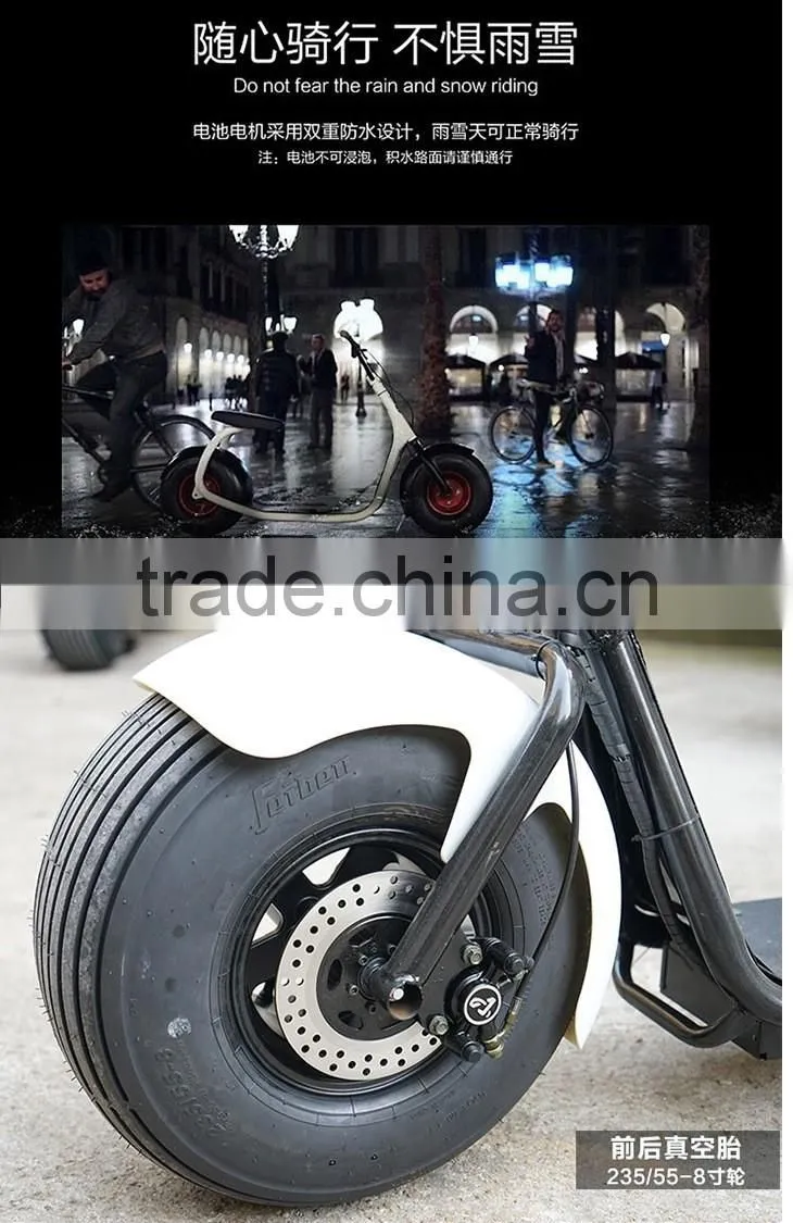 18inch 60v1000w harley electric scooter bike with fat tyre/beach cruscooter for adult electric chopper motorcycle