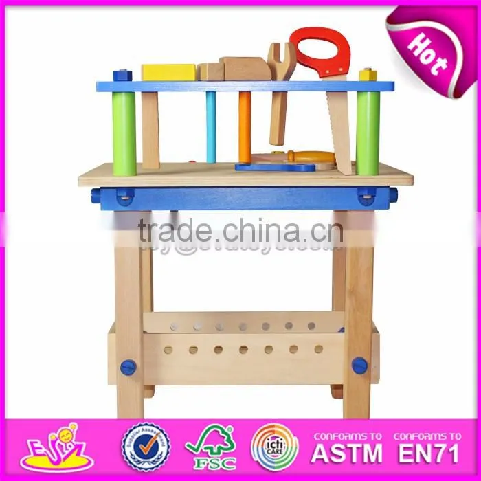 Best educational assemble tools wooden toy tool bench for children W03D043