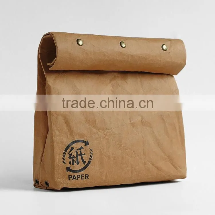 Inside Lid Ice Pack Zipper Pocket Tyvek Paper Insulated Tote Lunch Bag