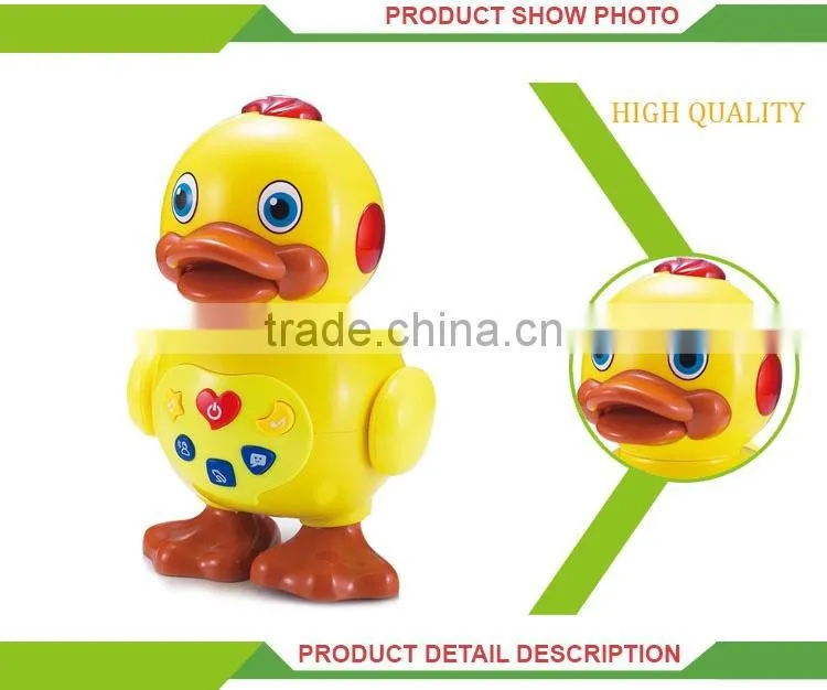 Newest baby intelligent set musical yellow dancing duck toy