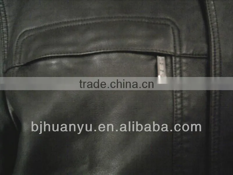 men spring autumn winter wear slim fit black colour long leather jackets