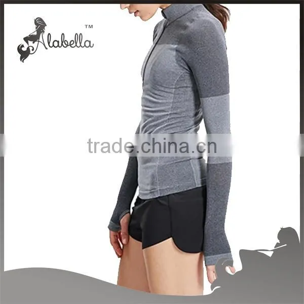 Thumbholes Women pullover hoodie 1/4 zip pullover sweatshirt