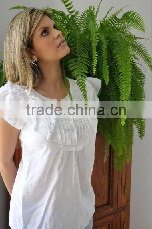 ladies white cotton top