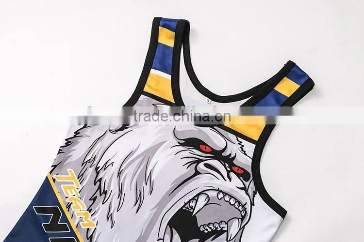 Full Digital Sublimation Wrestling Singlets/gym singlet made of spandex fabric/men's sports singlet