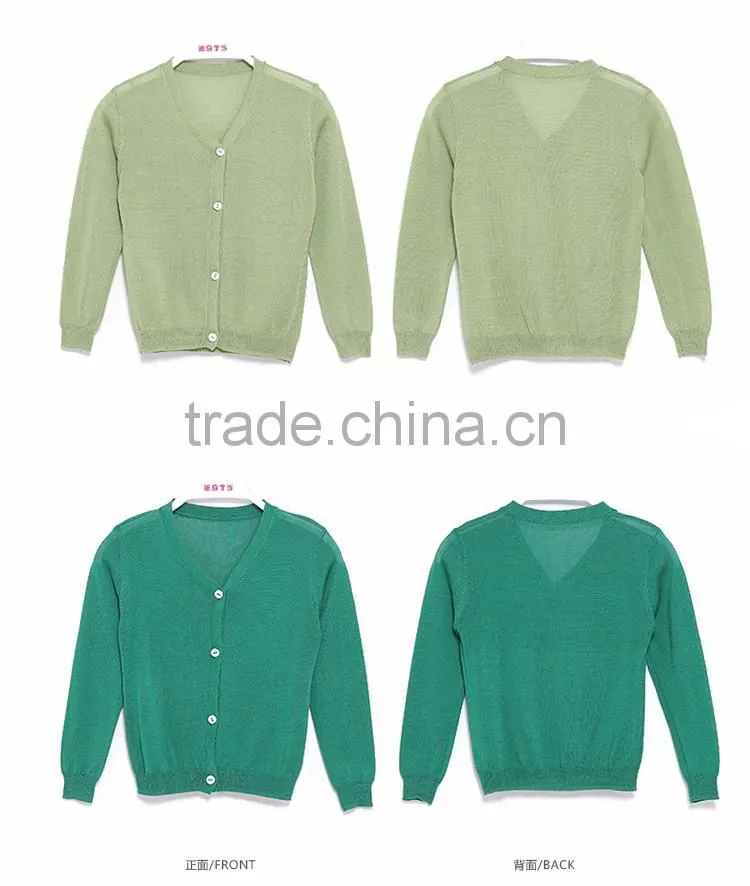 New style hot sale simple cardigan thin knitting multi-color girl cardigan sweater