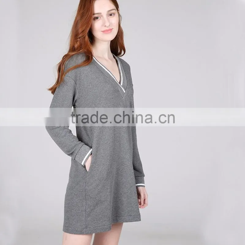 long sleeve casual summer women dress cotton
