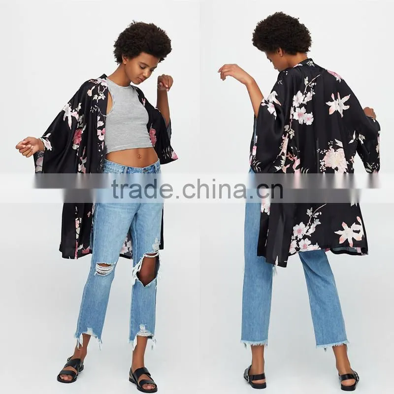 newest style Jacket with squared neck Haori Full Textured Yarn Dye Silk kimono