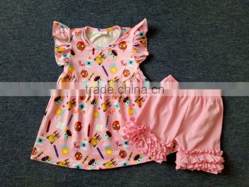 baby girls Summer clothes girls clothing children floral stripe outfits ruffle capri outfits