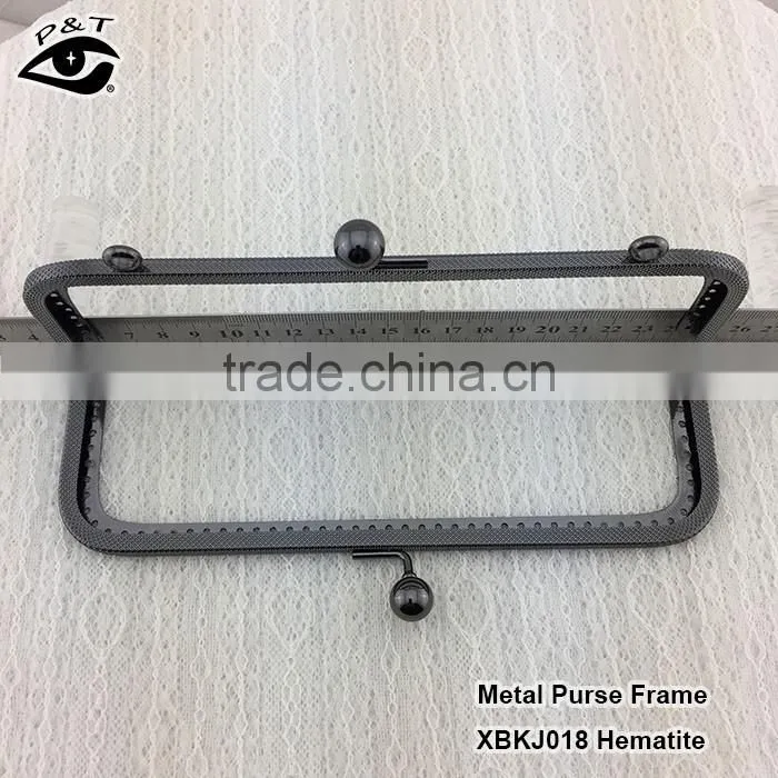 20cm big size gunmetal color metal purse frame with holes for bags