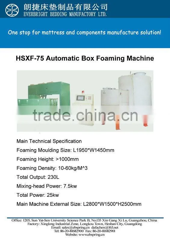 Top sale manual foaming vertical machine for mattress
