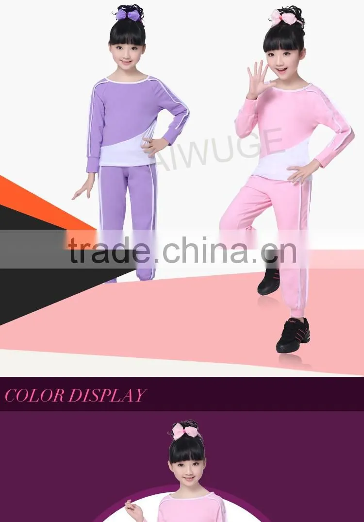 New Spring Girls Boutique Clothing Sets O Neck Long Sleeve Trendy Tracksuits Children Gymnastics/Sport Suits