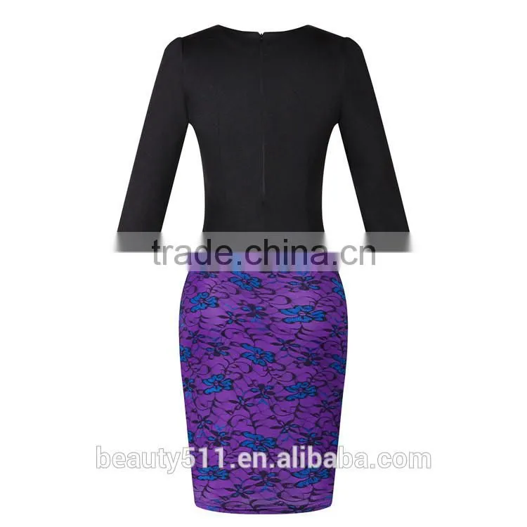 2017 New Style Bodycon Flower Dresses Floral Casual Plus Size SD31
