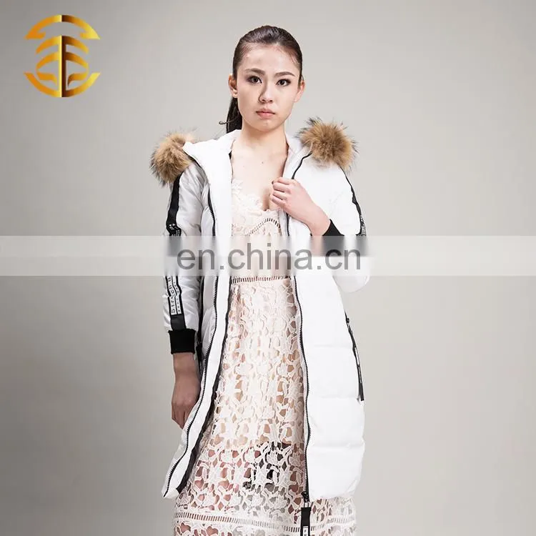 European Style Fashion Fox Collar Duck Feather Comfy Long Down Jacket