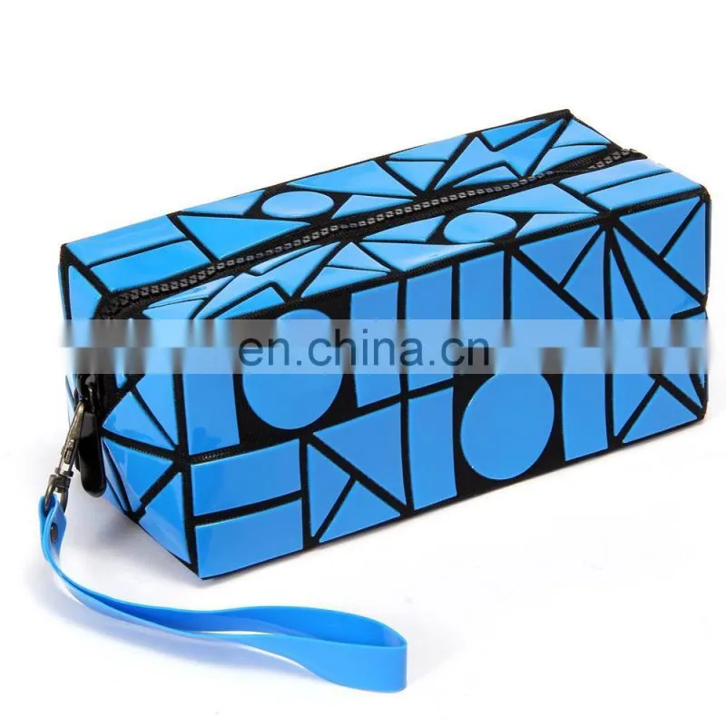 Lattice Sequined Folading Travel Makeup Pouch Bag Cosmetic With Zipper