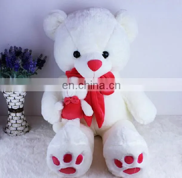 HI EN71 valentine best gift big soft white lovely teddy Red heart large stuffed toy animals