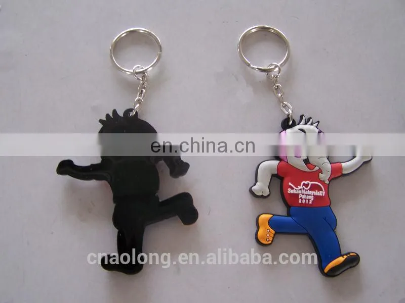 elephants custom logo promotion soft pvc keyring,rubber keychains