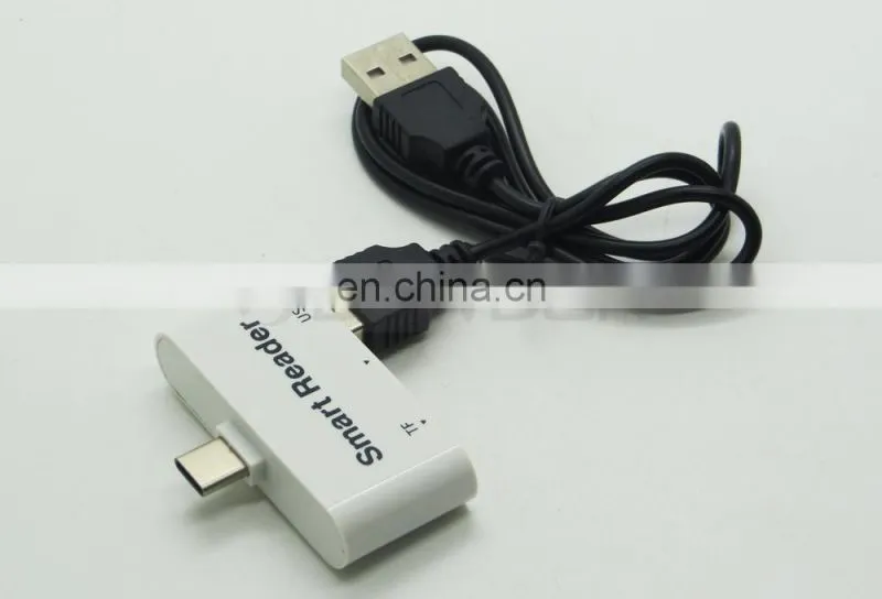 USB-C Card Reader 3 in 1 Type C USB 3.1 5 Gbps TF SD Card Reader Type-C with USB 3.0 Port/TF/SD Smart Adapter for MacBook