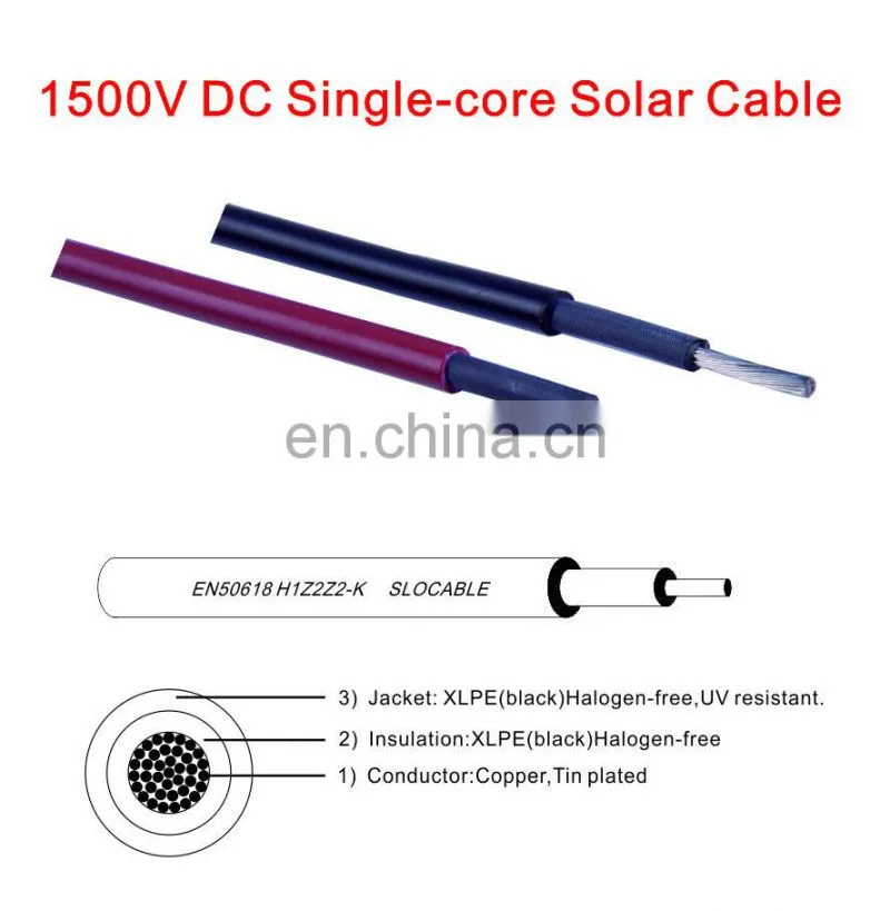 12 AWG Solar Panel Wind System Outdoor 1Wire DC Solar Cable 4mm2 PV Solar cable 1x4mm2