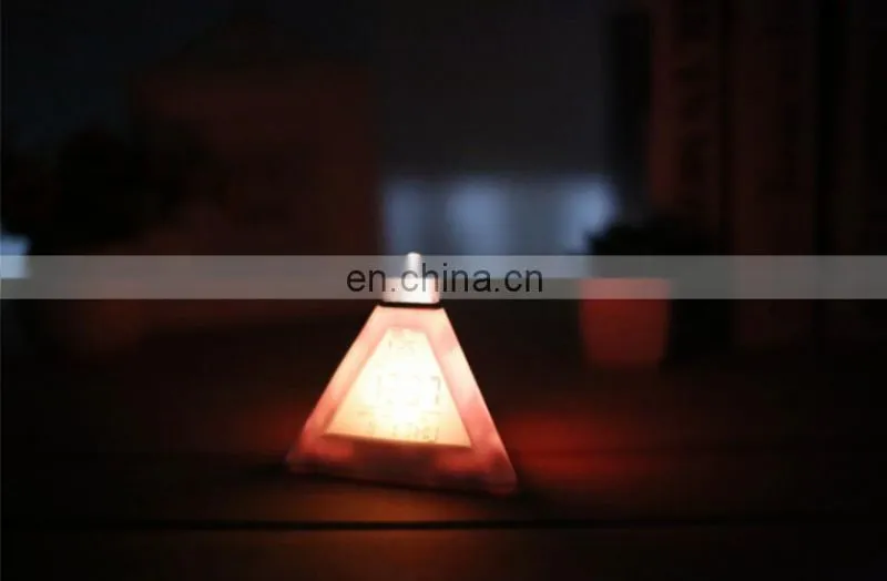 7 colors changed night lighting Digital Thermometer triangle digital clock led