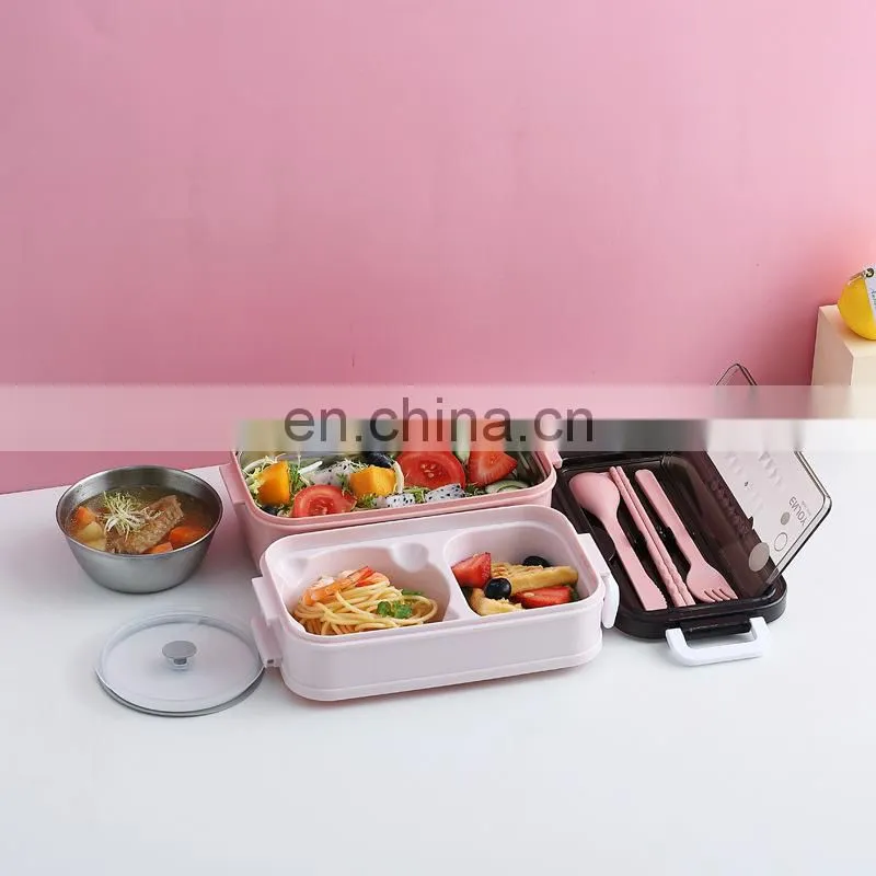 304 Stainless Steel Lunch Box Bento Box For School Kids Office Worker 2layers Lunch Container Food Storage Box