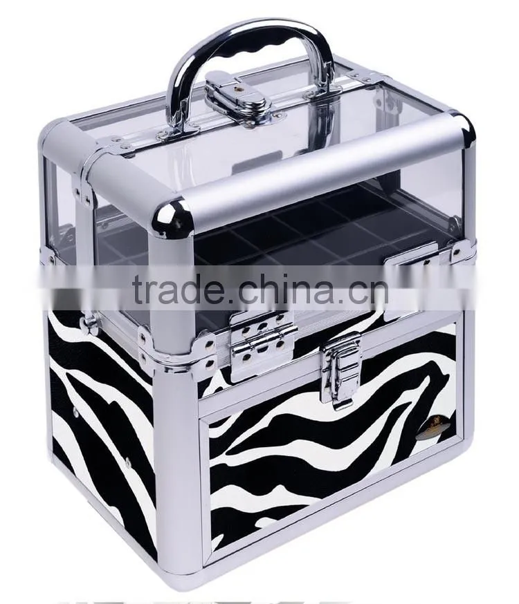 high quality nail polish drawer organizer,Aluminum nail polish opi cosmetic organizer,Zebra acrylic opi nail polish storage case