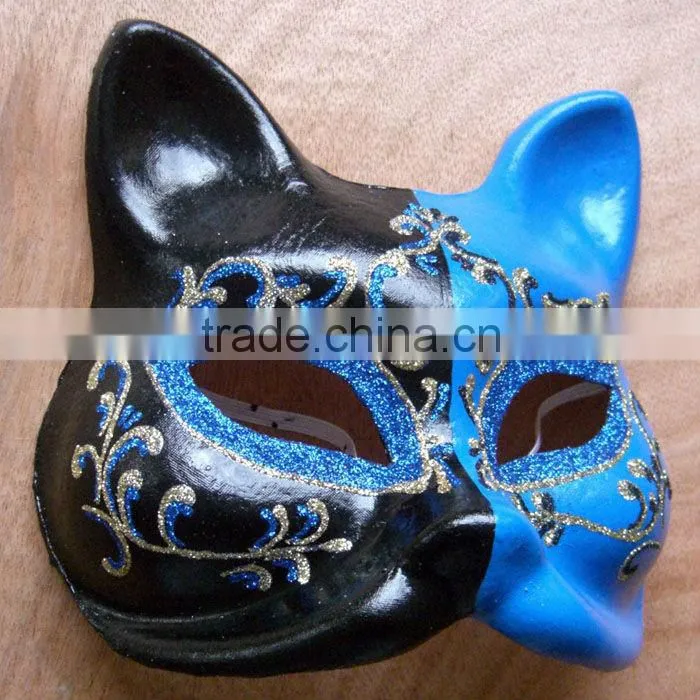 Half Blue Half Black Party Man Masks