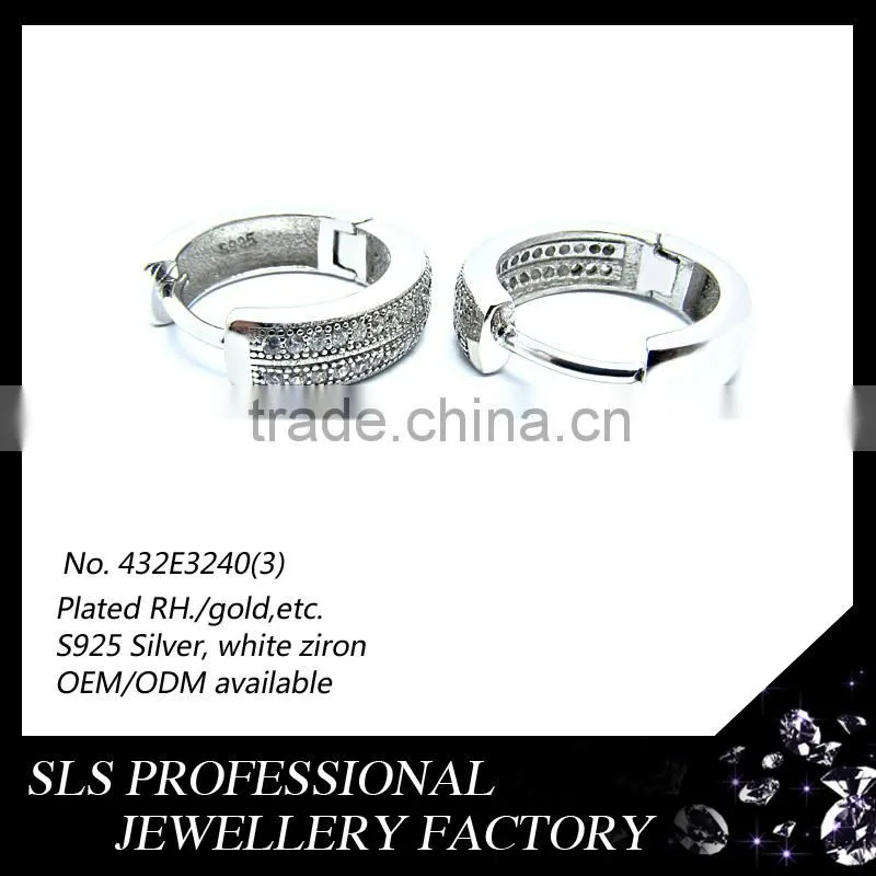 2015 Fashion inspired 925 sterling silver huggie big earrings for women