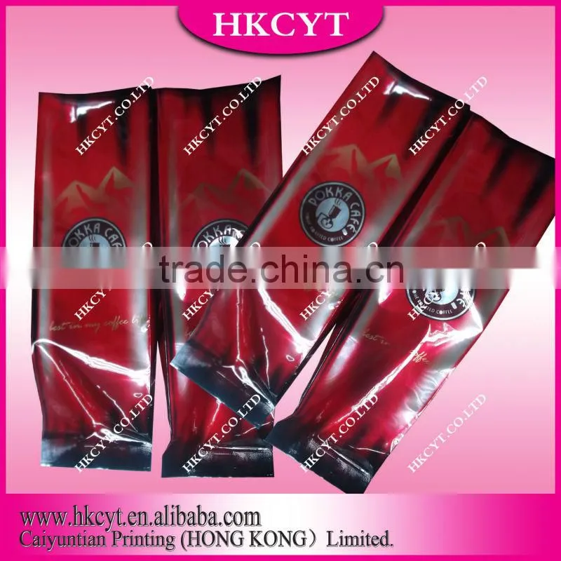 Mylar foil coffee packaging bag with valve