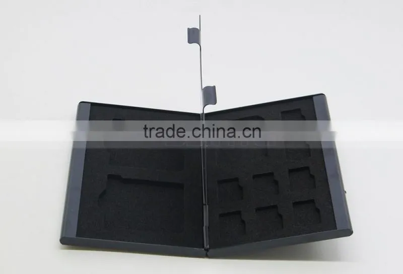 11 Slot Aluminium EVA Material Black 3DS Card Case for 2x 3DS 8x TF 1x SD Card