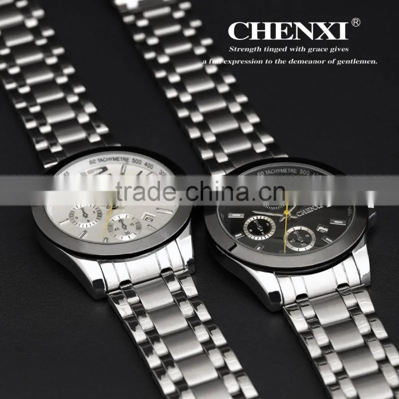 Wholesale stainless steel chain black color wrist watch for men