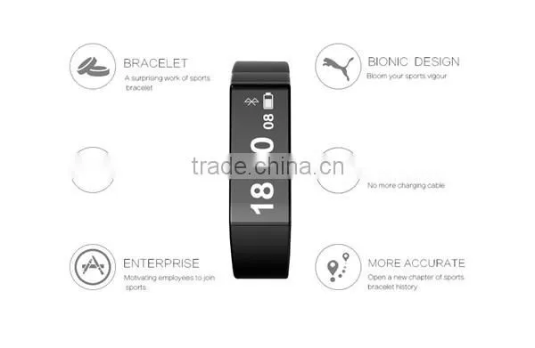 Original manufacturer Vidonn X6S IP68 USB charging step counter calorie burnt Android iOS compatible smart bracelet with sdk