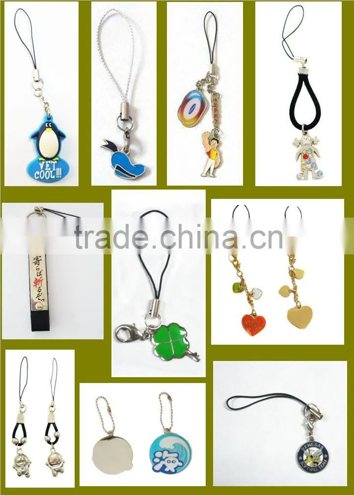 Engraved oval tag charms mobile phone straps