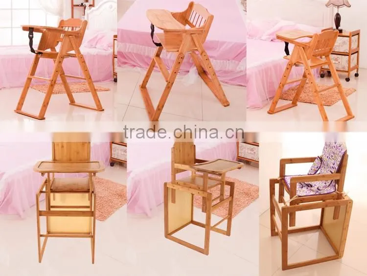 High Quality Advanced Child Adjustable Wooden Baby Feeding High Chair Lifting Baby Chair