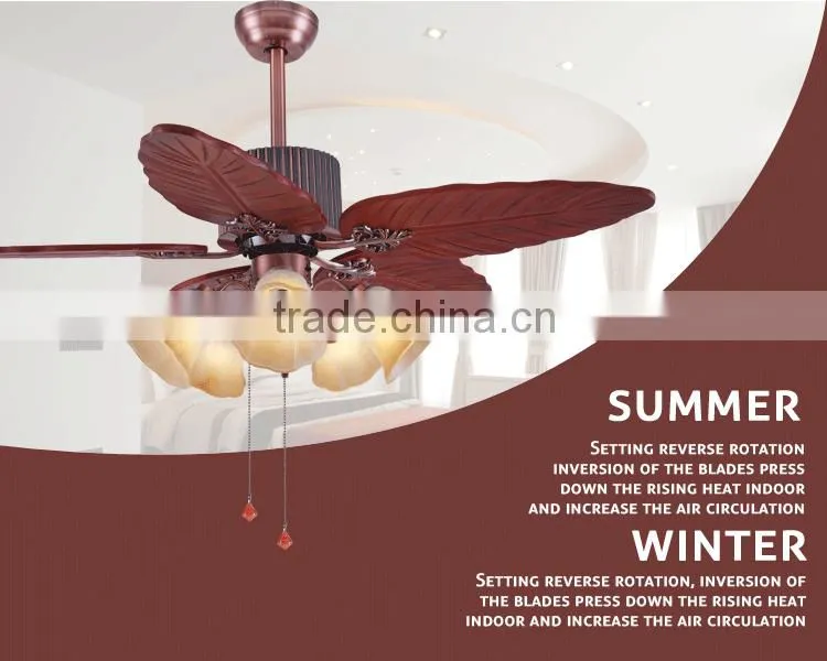 Outdoor Use Leaf Blades Ceiling Fan With Remote