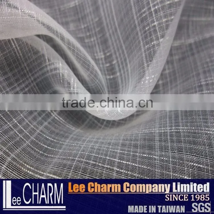 Polyester Organza Big Check Design Fabric