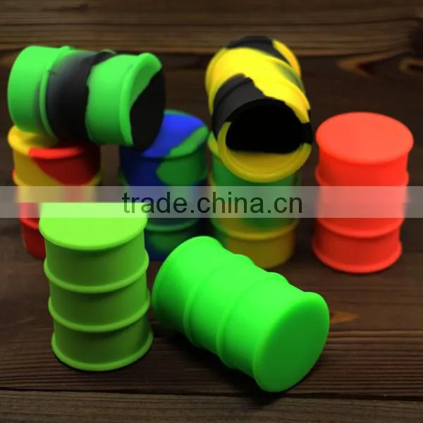 Wholesale silicone container for wax butane hash bho silicone oil drum slick silicone dab barrel