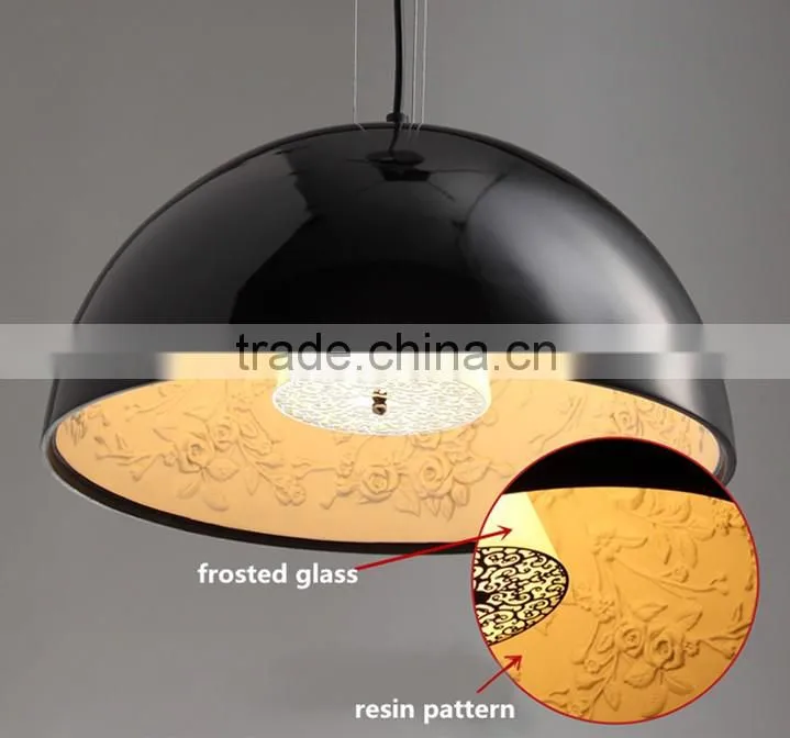 modern led round pendant light iron pendant lamps resin pattern hanging lamps frosted glass pendant lighting