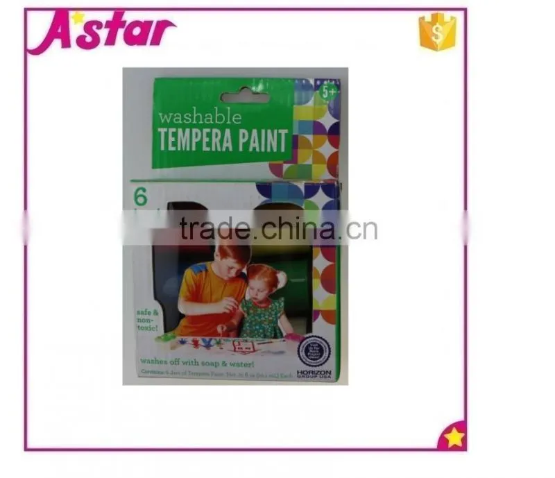 6 colors washable tempera paint,22ml*6pot